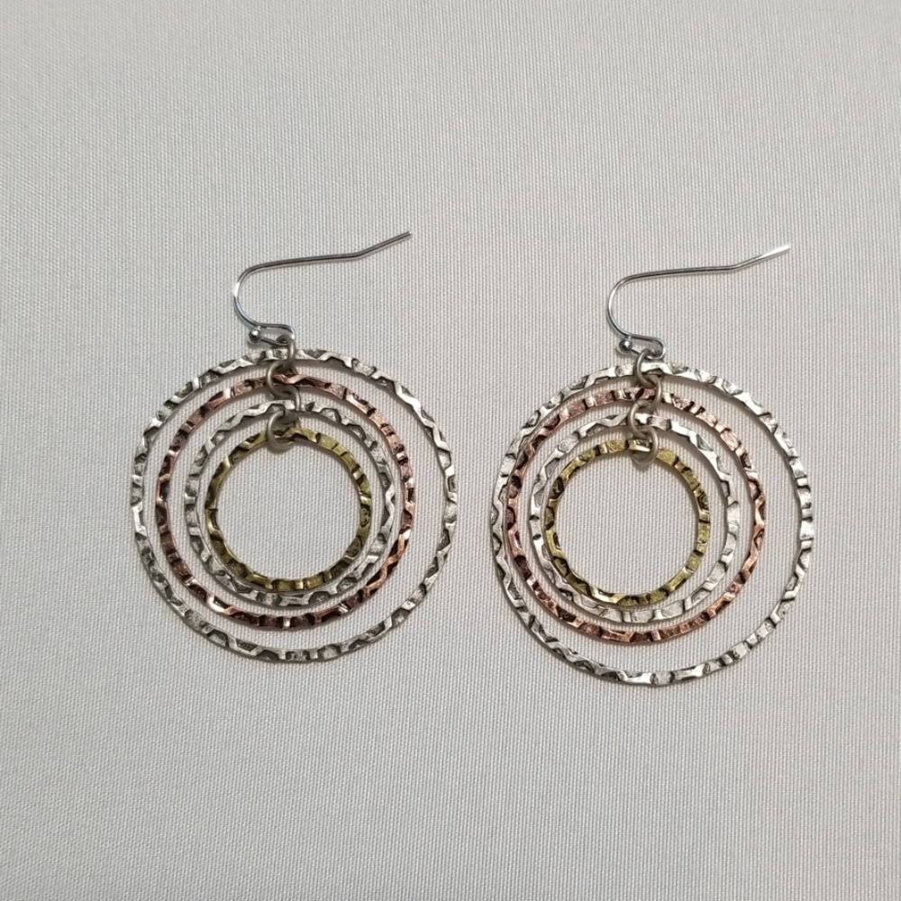 Lia sophia multi-colored multi hoop earrings